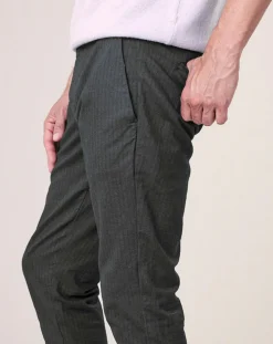 Pantalon Dinan à rayures kaki-Harris Wilson Discount