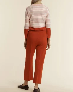 Pantalon droit en Laine mélangée Yao rouge-Devernois Online