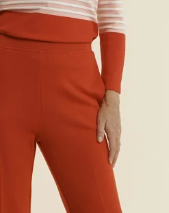 Pantalon droit en Laine mélangée Yao rouge-Devernois Online