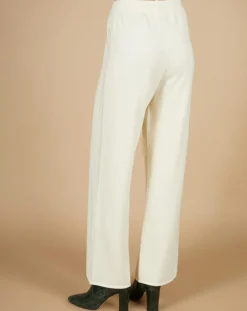 Femme Cashmere Tribu Pantalons^Pantalon en Coton & Cachemire Salomé blanc cassé