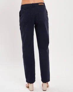 Pantalon en Coton & Lin Cora marine-Harris Wilson New