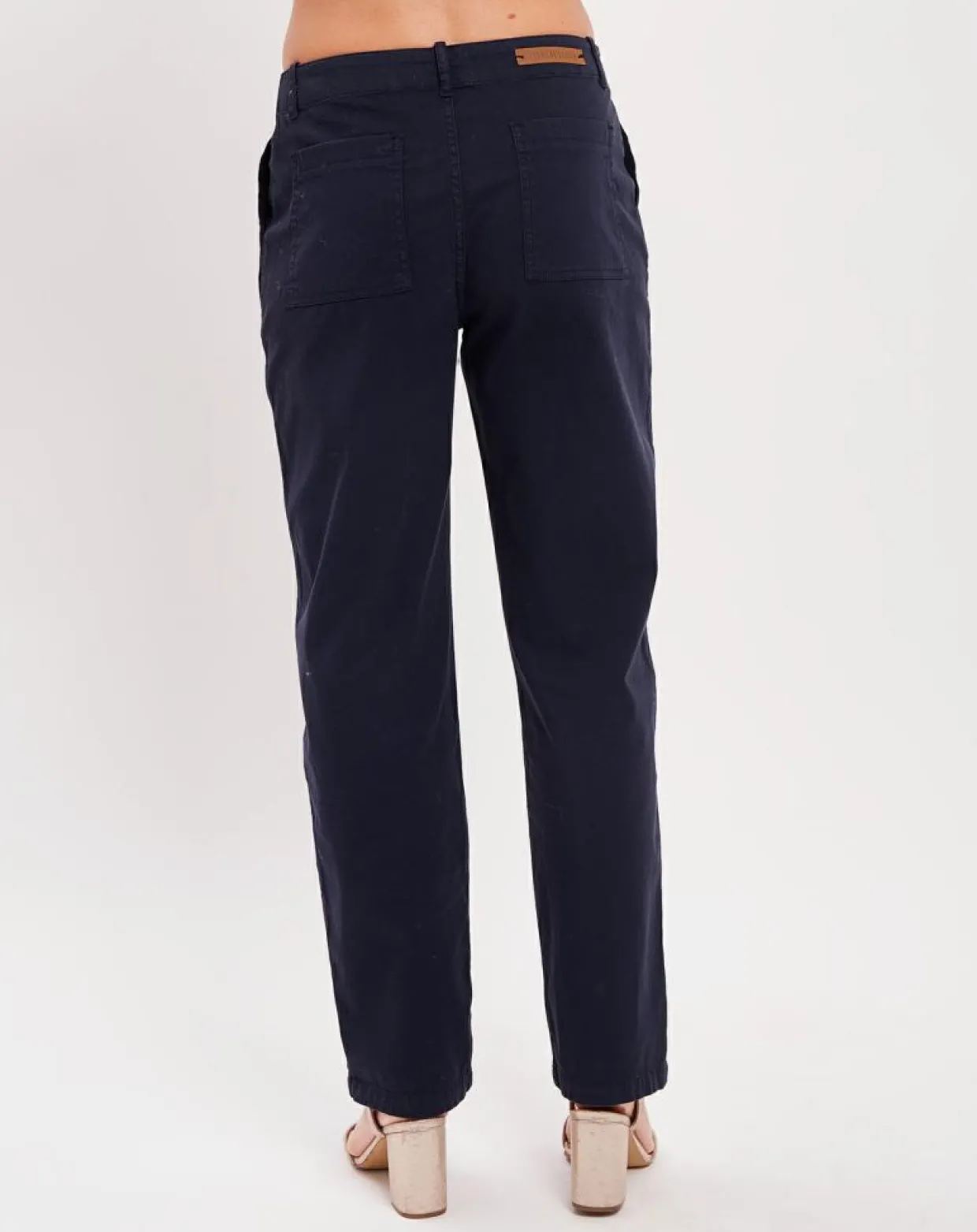 Pantalon en Coton & Lin Cora marine-Harris Wilson New