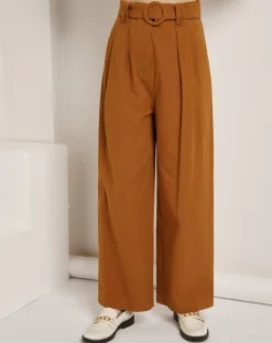 Femme See u Soon Pantalons^Pantalon en Coton & Lin Jeanne brique