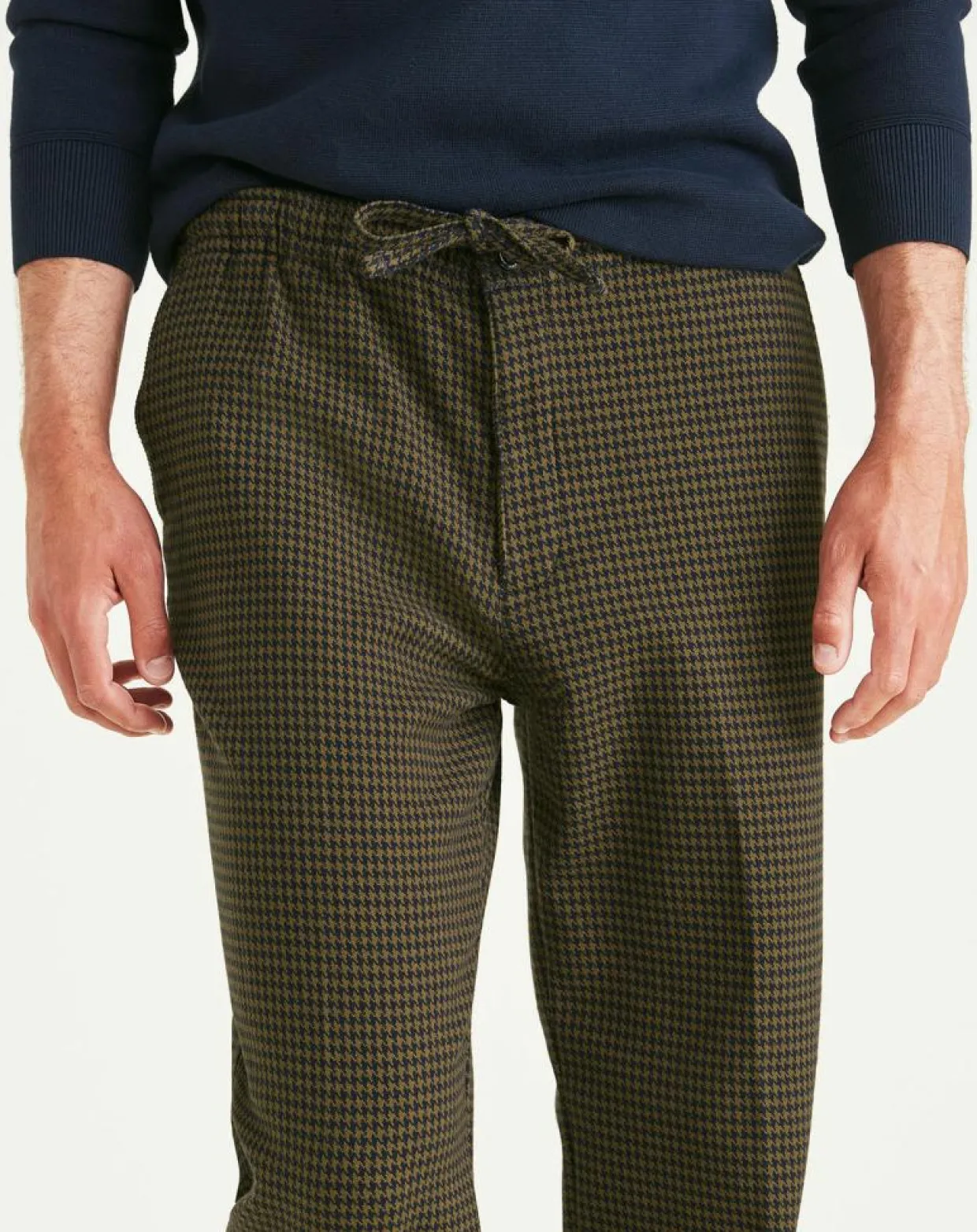 Homme Dockers Pantalons^Pantalon en Coton Bio Pull On imprimé pied-de-poule marron/bleu