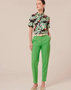 Femme Tara Jarmon Pantalons^Pantalon en Laine froide mélangée vert