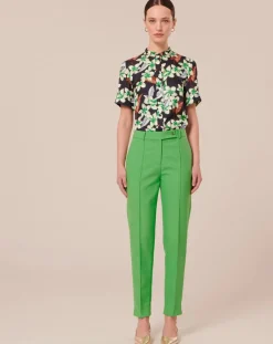 Femme Tara Jarmon Pantalons^Pantalon en Laine froide mélangée vert