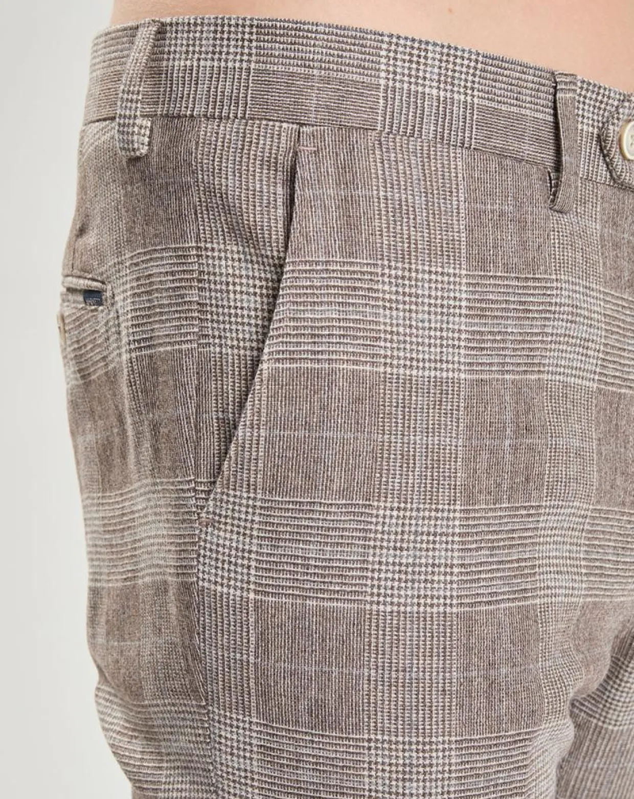 Homme Hackett London Pantalons^Pantalon en Laine mélangée imprimé Prince de Galles beige