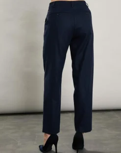 Pantalon en Laine mélangée Party marine-Hartford Clearance