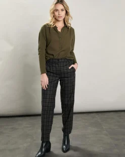 Pantalon en Laine mélangée Party marron/gris-Hartford New