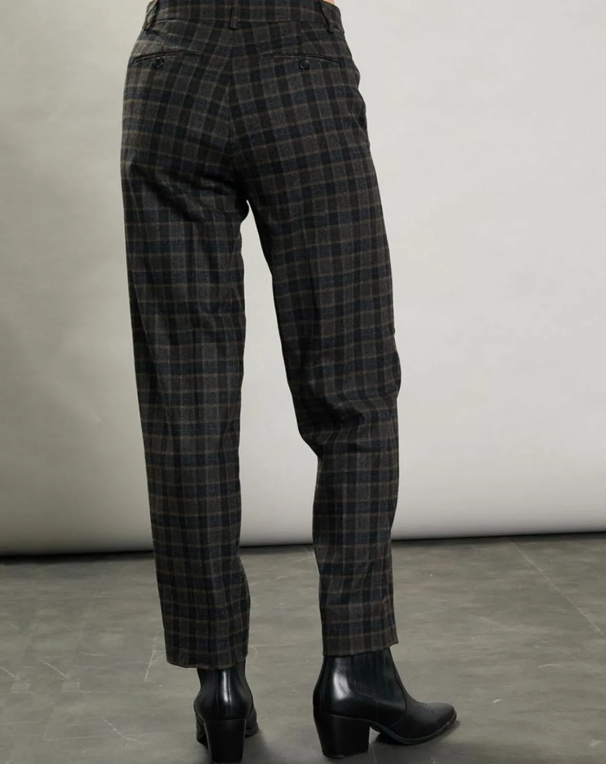 Pantalon en Laine mélangée Party marron/gris-Hartford New