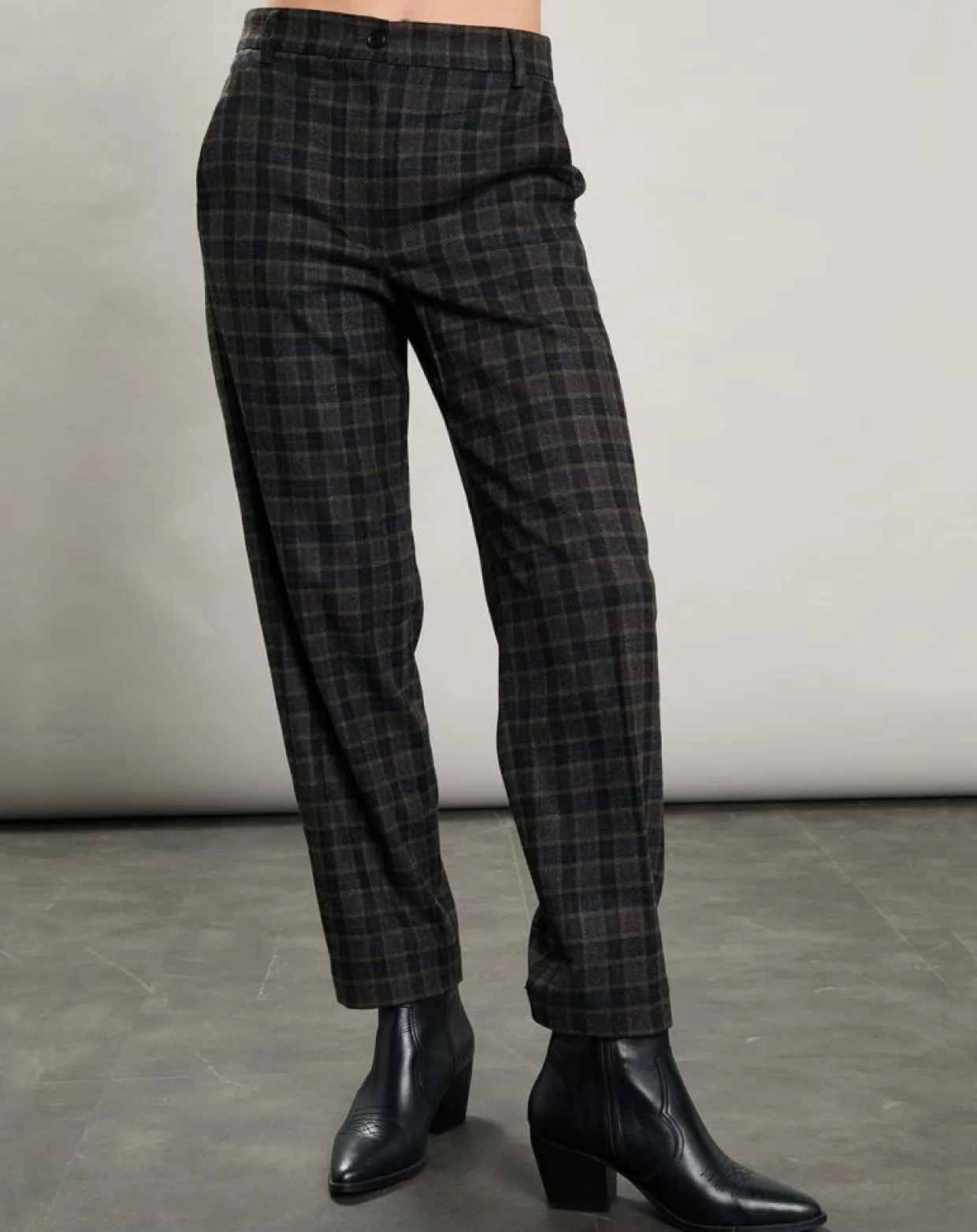 Pantalon en Laine mélangée Party marron/gris-Hartford New