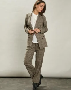 Pantalon en Laine mélangée Peyo beige/gris-Hartford Clearance
