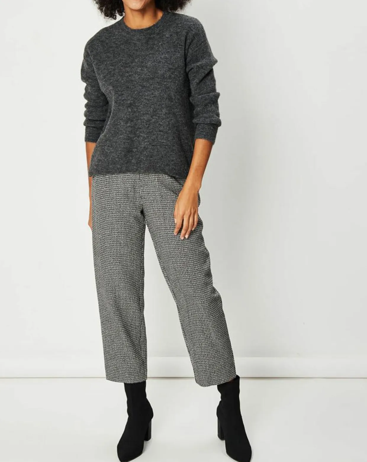 Femme See u Soon Pantalons^Pantalon en Laine mélangée Cassandre marron/noir/blanc