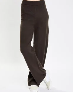 Pantalon en Laine vierge mélangée marron foncé-Marc O'Polo