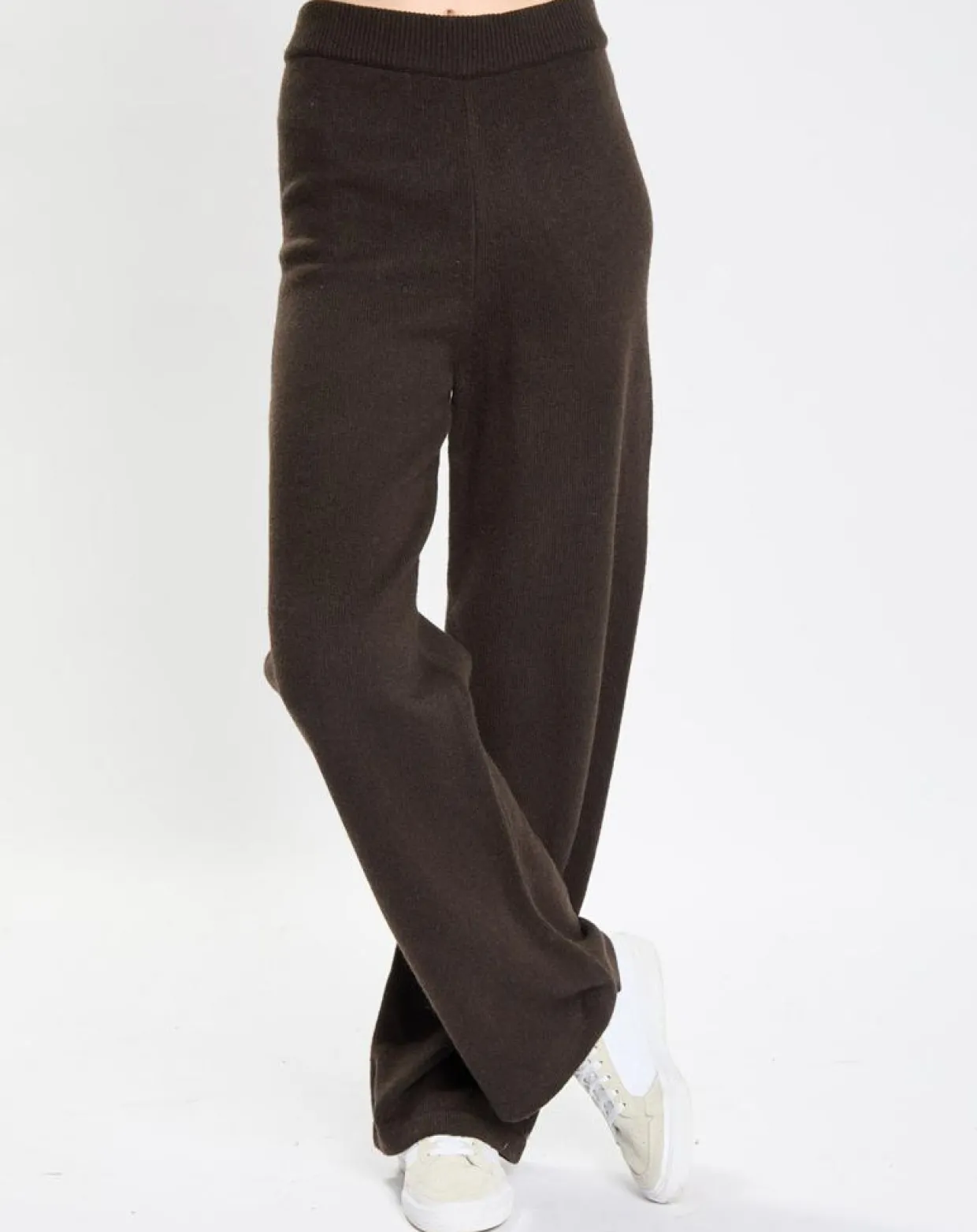 Pantalon en Laine vierge mélangée marron foncé-Marc O'Polo