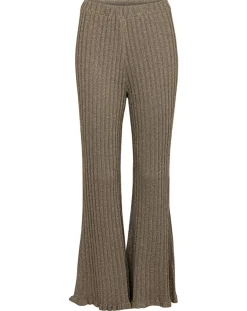Pantalon en maille Côte Lurex argenté-Manoush Sale