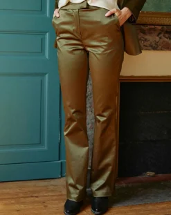 Pantalon en Satin Moon bronze-Lauren Vidal Hot