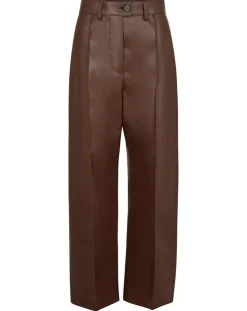 Pantalon en simili Mamie marron-Manoush