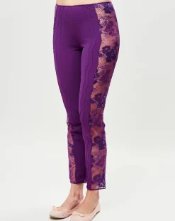 Pantalon en Soie mélangée Desert Rose violet-La Perla Clearance