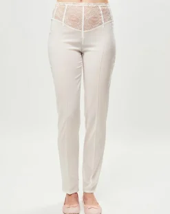 Femme La Perla Pantalons^Pantalon en Soie mélangée Elements blanc/doré