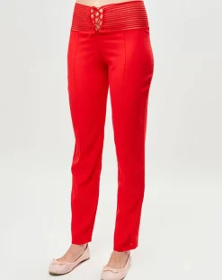Femme La Perla Pantalons^Pantalon en Soie mélangée Garnet rouge