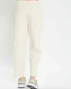 Pantalon en Twill de Coton mélangé Barrel écru-Marc O'Polo Outlet