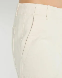 Pantalon en Twill de Coton mélangé Barrel écru-Marc O'Polo Outlet