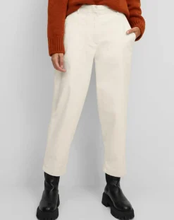 Pantalon en Twill de Coton mélangé Barrel écru-Marc O'Polo Outlet