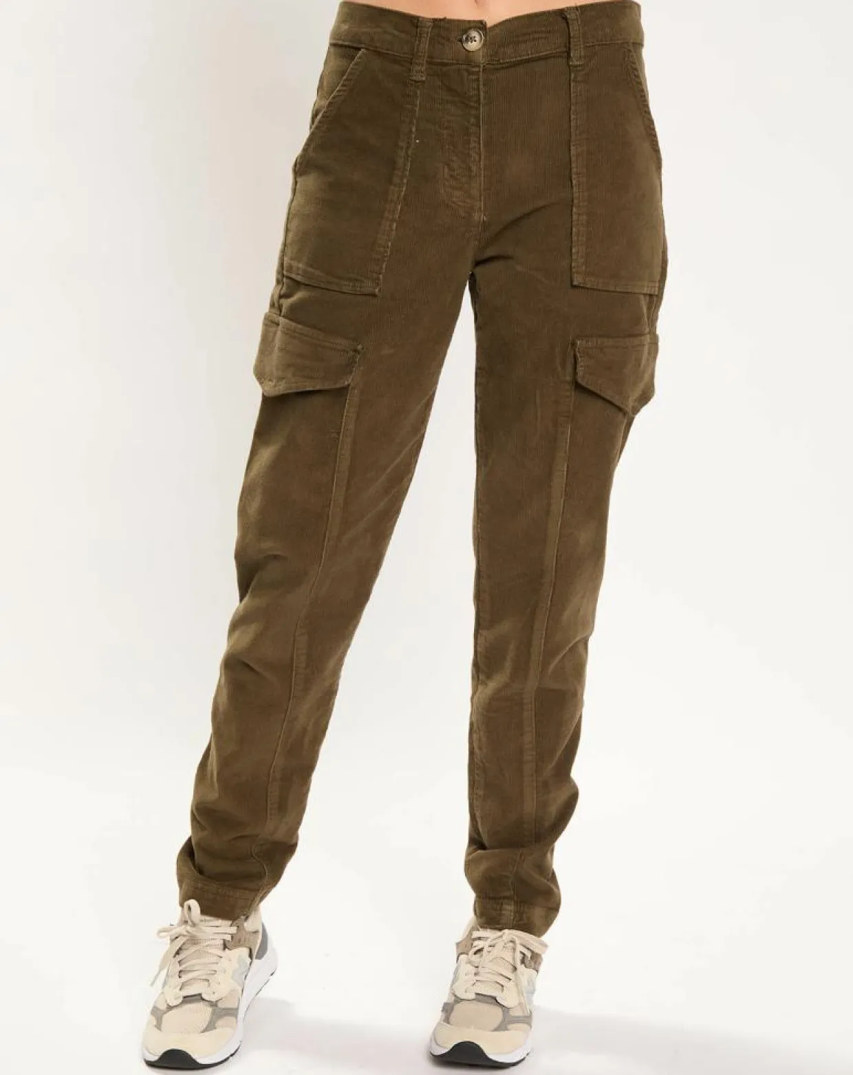 Femme Lauren Vidal Pantalons^Pantalon en Velours Cargo vert