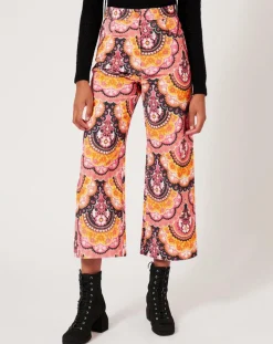 Pantalon en Velours côtelé Fall imprimé rose/multicolore-Manoush Online