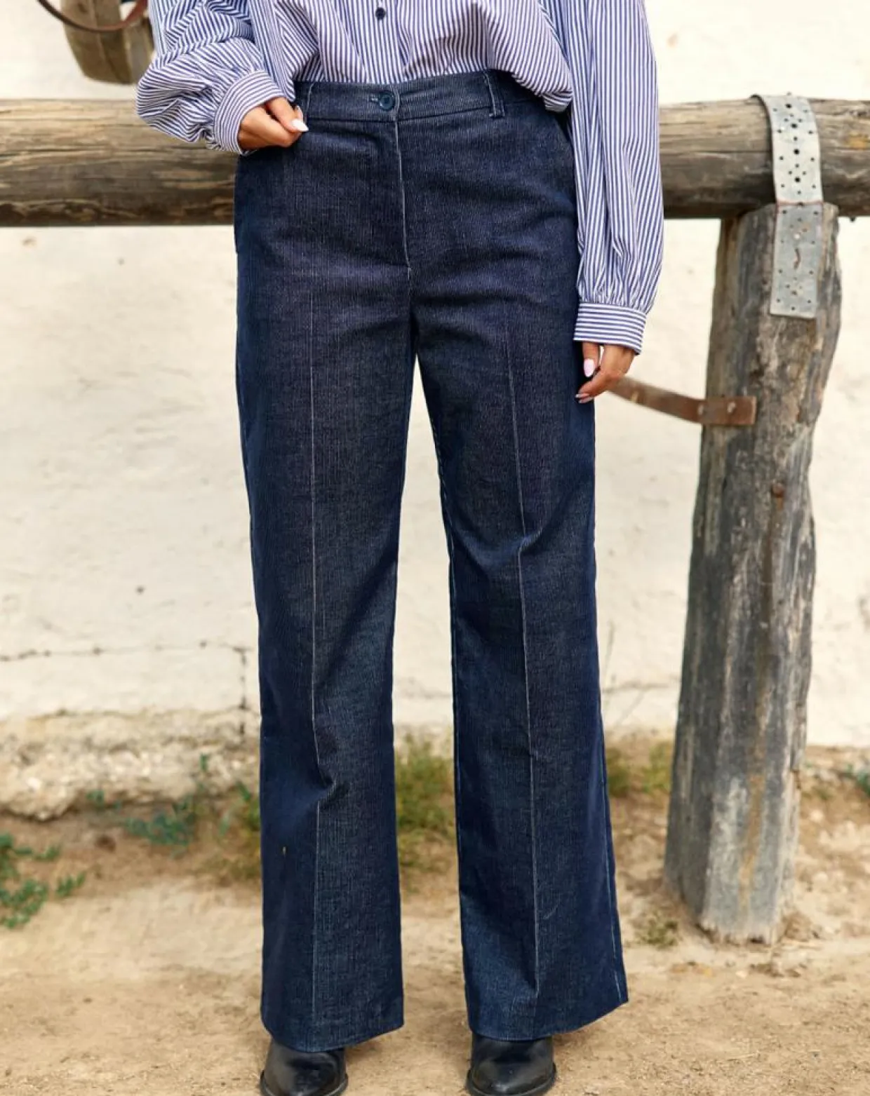 Femme Lauren Vidal Pantalons^Pantalon en Velours côtelé Chiara nuit