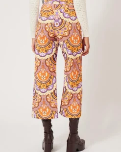 Pantalon en Velours côtelé Fall imprimé violet/multicolore-Manoush Hot