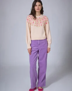 Pantalon en Velours côtelé Baggy parme-Manoush Discount
