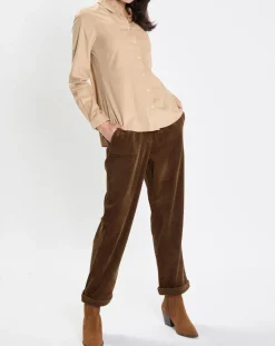 Femme Marc O'Polo Pantalons^Pantalon en Velours côtelé à revers marron