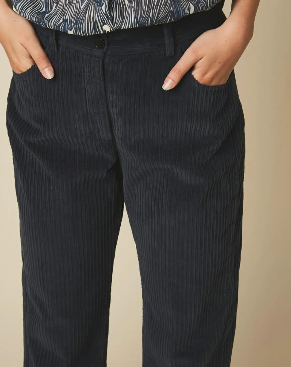 Pantalon en Velours côtelé 7/8ème Punch granit-Hartford