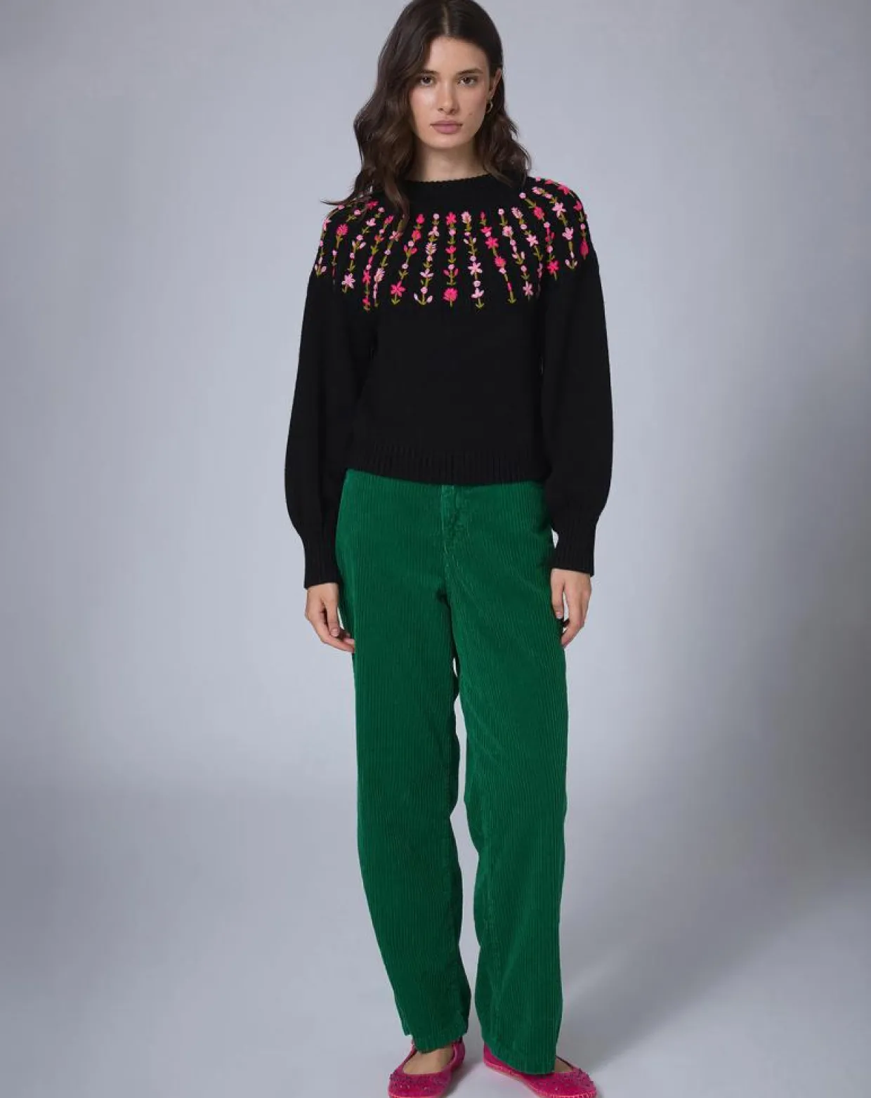 Femme Manoush Pantalons^Pantalon en Velours côtelé Baggy vert indien