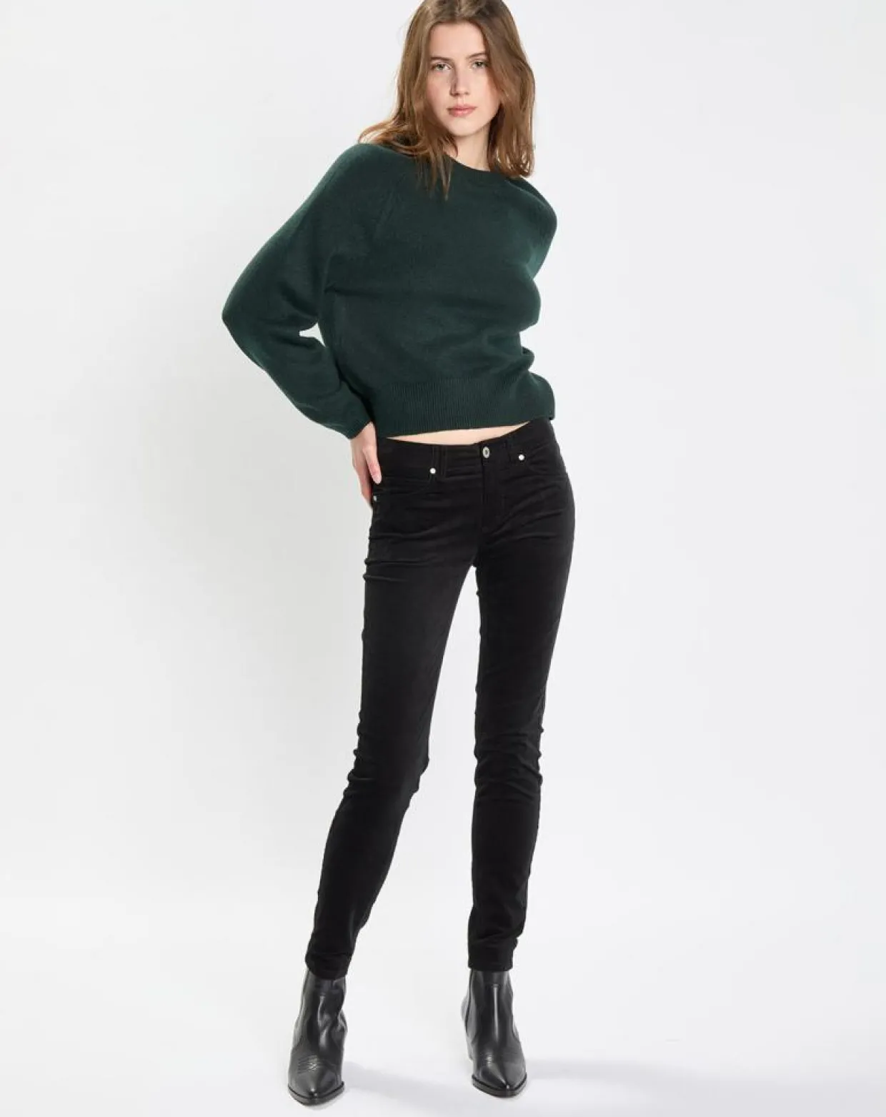 Femme Marc O'Polo Pantalons^Pantalon en Velours de coton bio Slim Mavas noir