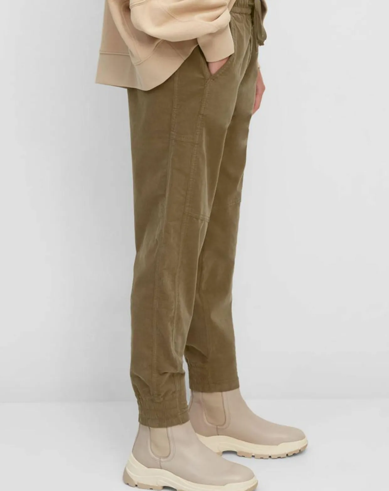 Femme Marc O'Polo Pantalons^Pantalon en Velours de coton Milleraies kaki