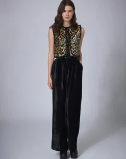 Pantalon en Velours Night noir-Manoush Online