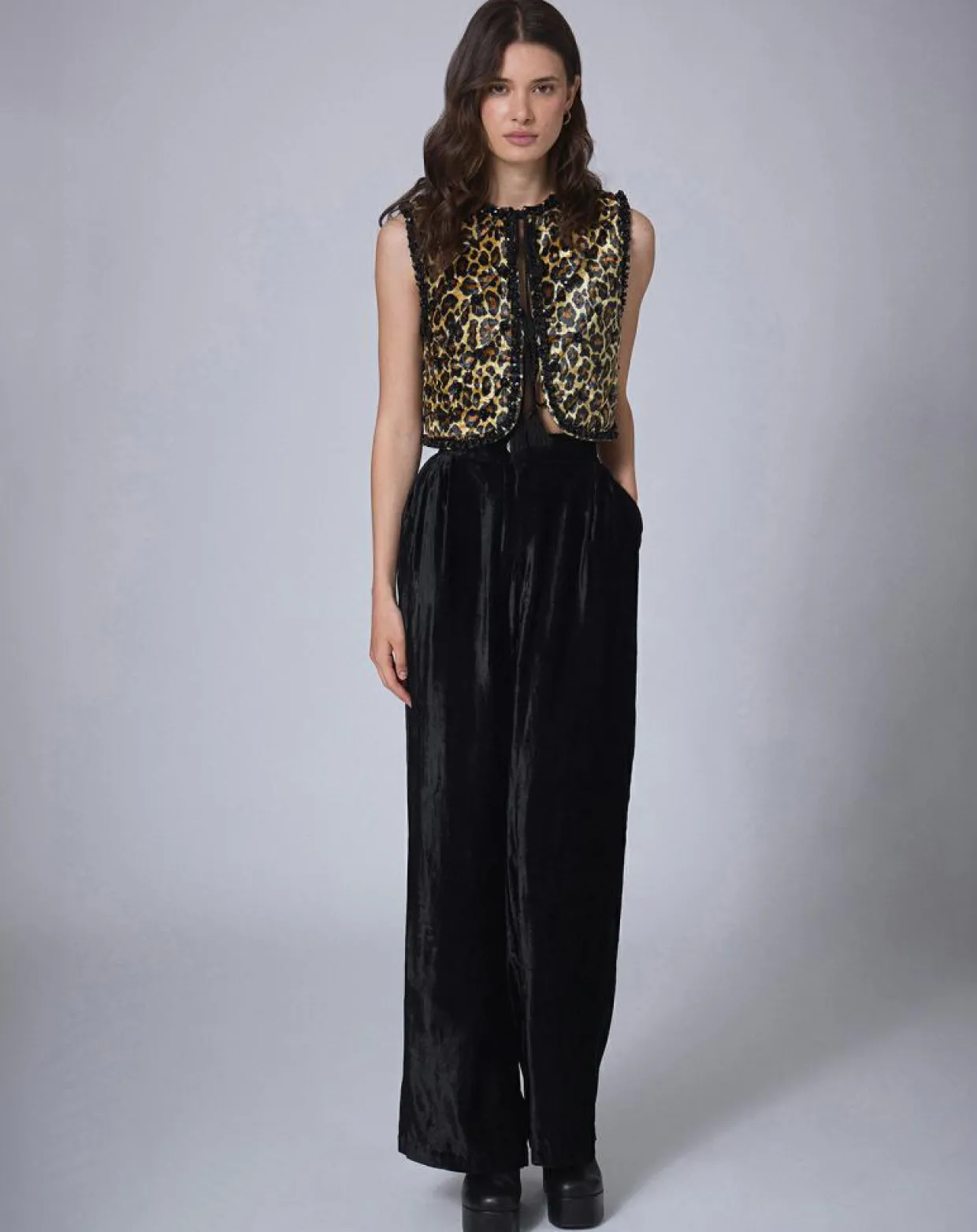 Pantalon en Velours Night noir-Manoush Online