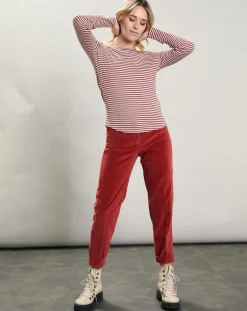 Pantalon en Velours Pepite piment-Hartford New