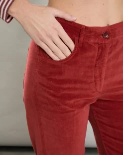 Pantalon en Velours Pepite piment-Hartford New