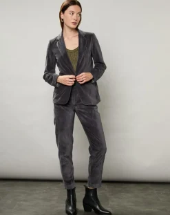 Pantalon en Velours Pepite charbon-Hartford Discount