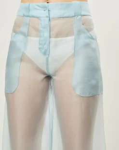 Femme La Perla Pantalons^Pantalon Esprit d'Atelier 100% Soie bleu