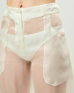 Pantalon Esprit d'Atelier en Soie écru-La Perla Online