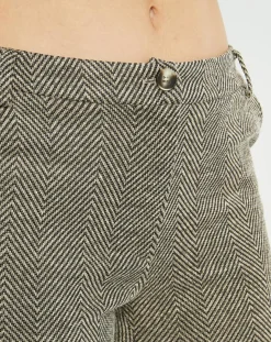 Pantalon fin Cloé chevrons sable-Lauren Vidal