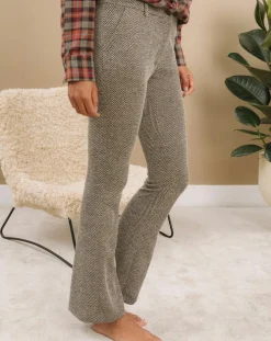 Pantalon fin Cloé chevrons sable-Lauren Vidal