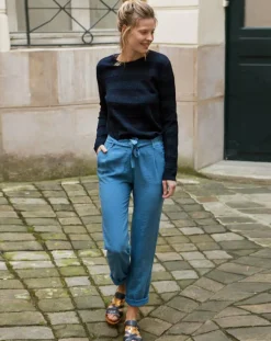 Pantalon fluide Cado bleu-Cuisse de Grenouille Discount