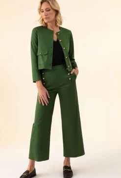 Pantalon Gabriele vert-Bleu Blanc Rouge