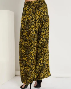 Pantalon Jade satiné imprimé jaune-See u Soon
